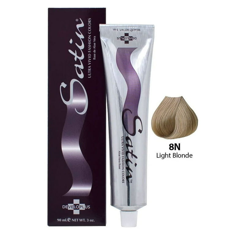 Developlus Satin 8N Light Blonde Ultra Vivid Fashion Hair Colors, 3 Oz